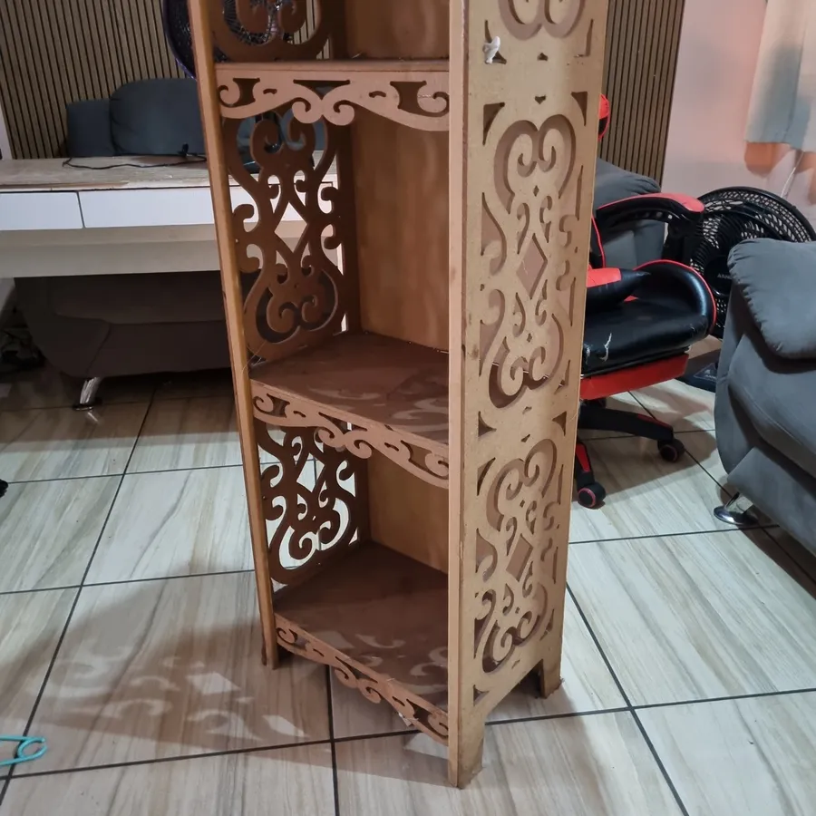 Estante Decorativa MDF 4 Prateleiras Vazadas - foto 4
