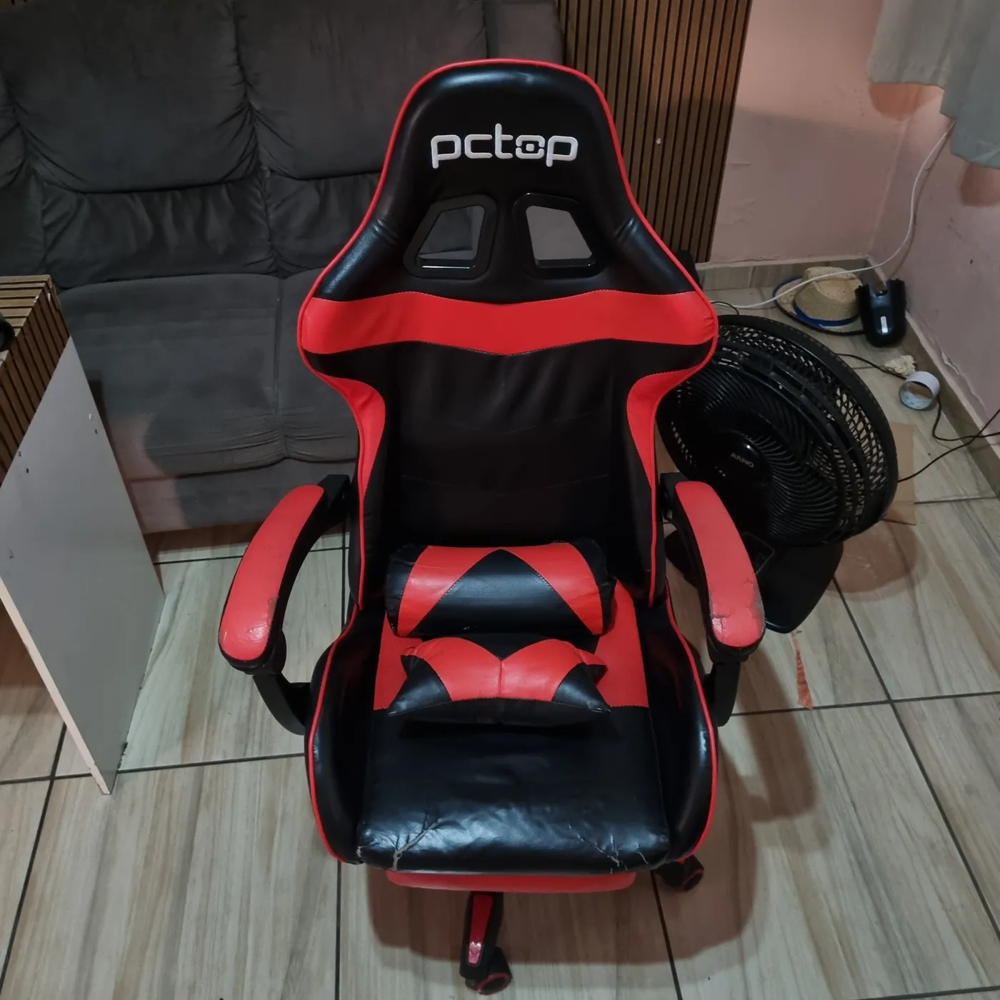Cadeira Gamer PCTOP Preta e Vermelha - foto 4