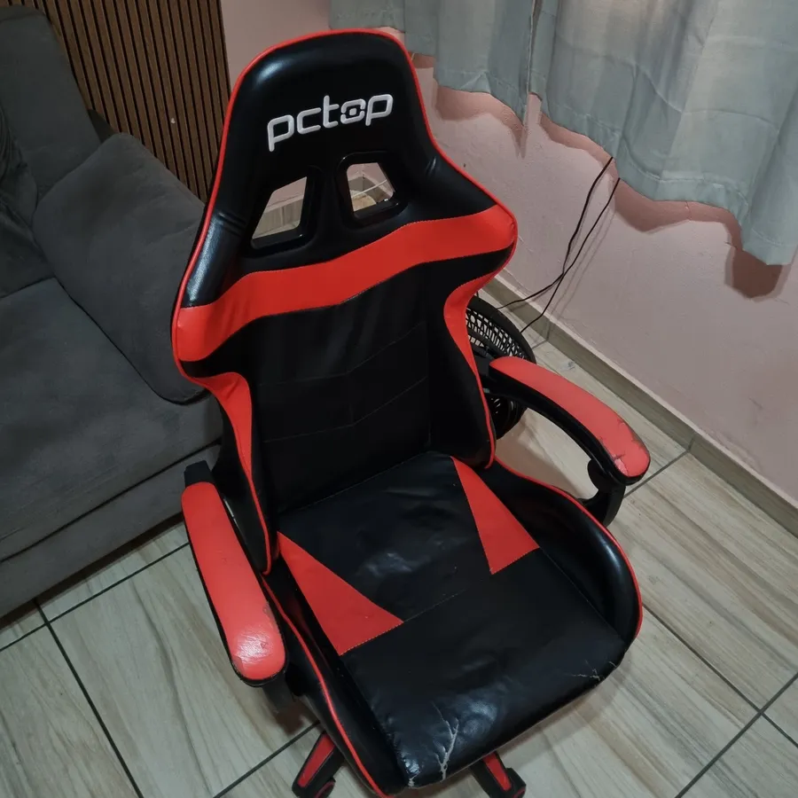 Cadeira Gamer PCTOP Preta e Vermelha - foto 2
